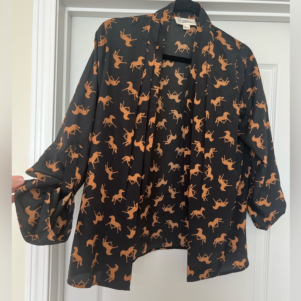 Worn once boutique forever 21 horse blazer top size large